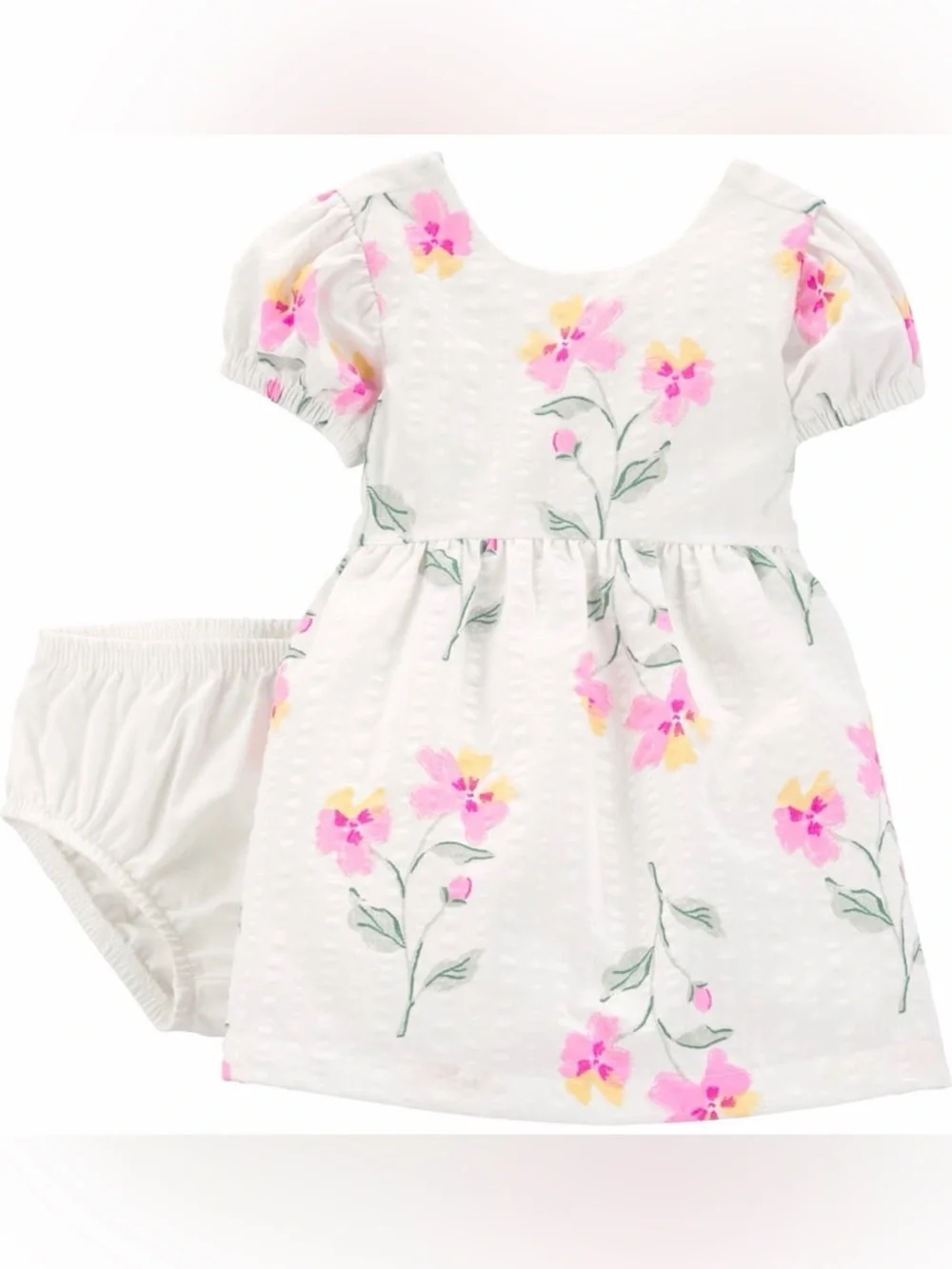 Carter's White Dress with Pink and Yellow Floral Print